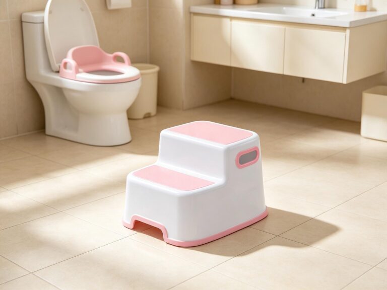 Toddler step stool for potty training in bathroom