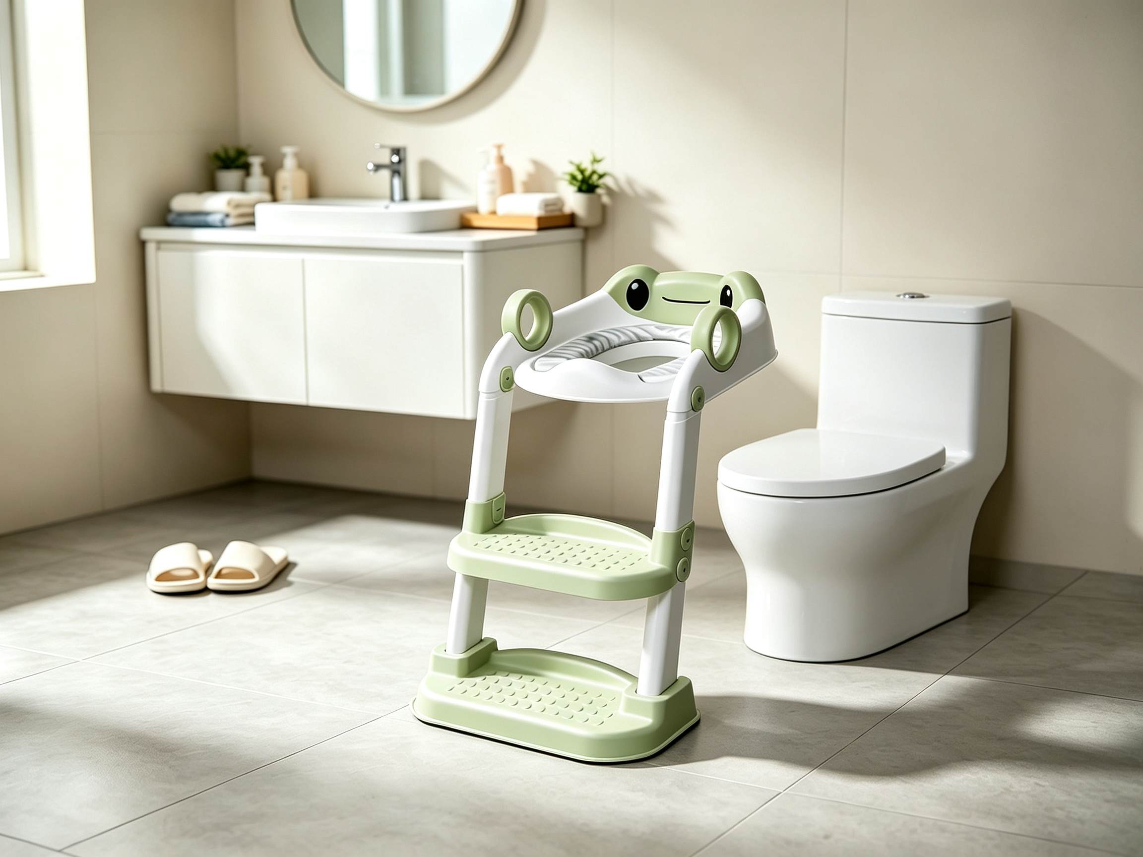 The toilet seat portion is soft on a child’s body